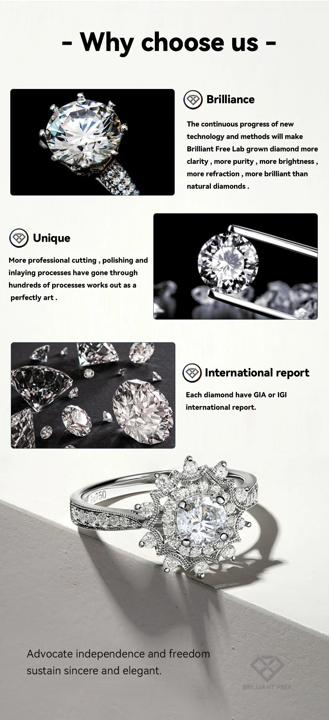 Lab Grown Diamond Igi/Gia Design Customize Rose Gold Platinum Engagement Wedding Ring Silver Rings Custom Jewellery