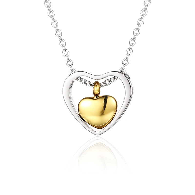 Non Tarnish Stainless Steel Perfume Essential Oil Heart Ashes Pendant Urn Jewelry Pet Urn Necklace