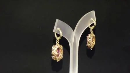 Gioielli con orecchini a goccia lunghi in stile oro 18 carati di moda popolare europea