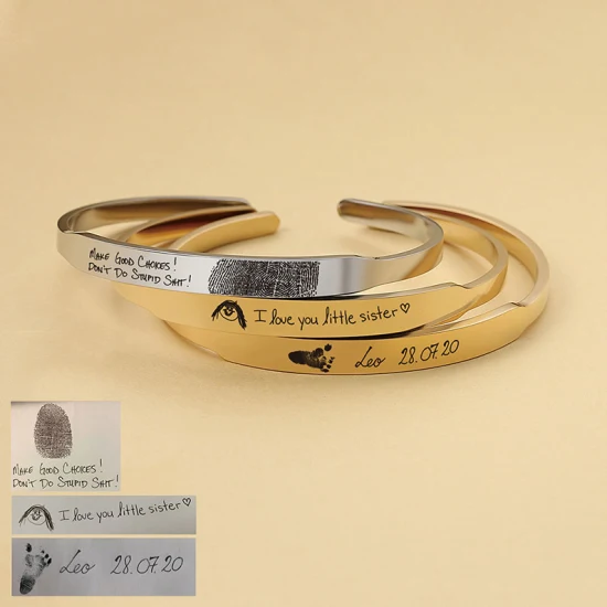 Braccialetti e braccialetti personalizzati all'ingrosso delle donne degli uomini di titanio di modo Dropshipping